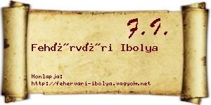 Fehérvári Ibolya névjegykártya