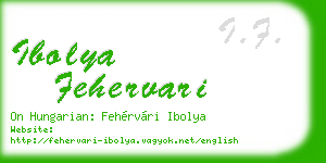 ibolya fehervari business card