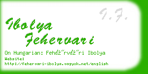 ibolya fehervari business card